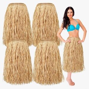 6 Piece Lot of Adult Hawaiian Luau Party Skirt Costume 32x30 inches  New!
